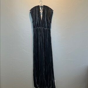 By Together Black Metallic V-Neck Jumpsuit